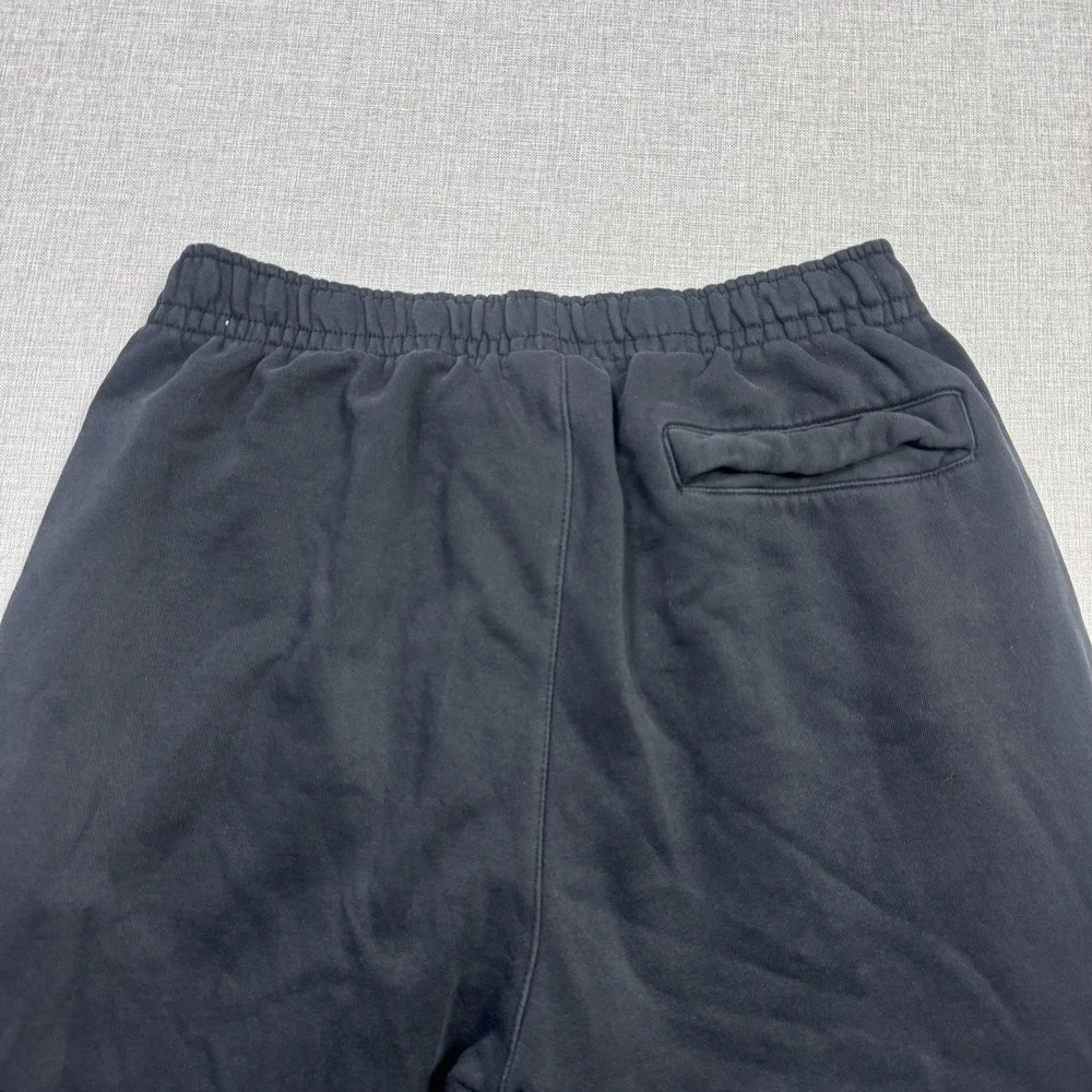 Nike Jogger Pants Mens Large Black Fleece Drawstring Pockets Ribbed Tapered